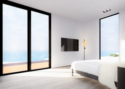 Private Bungalow first floor bedroom with sea view